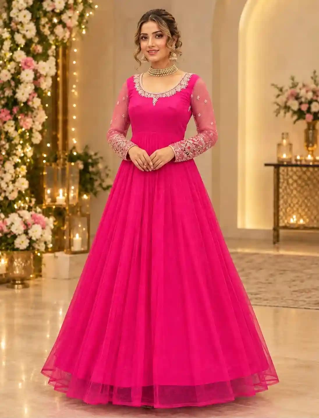 Pink Festive Gown 3 Pink Festive Gown - Image 3