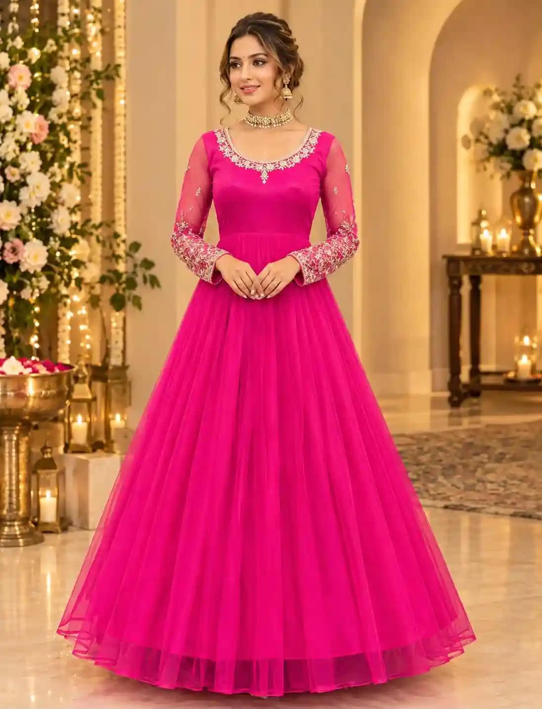 Pink Festive Gown 4 Pink Festive Gown - Image 4