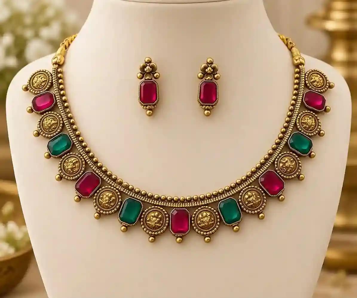 Antique-Style Necklace & Matching Earrings Set 7 Antique-Style Necklace & Matching Earrings Set - Image 7