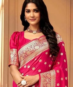 Rani Pink Banarasi Saree