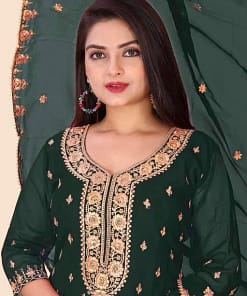 Elegant Deep Green Georgette Sharara Set