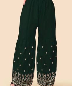 Elegant Deep Green Georgette Sharara Set