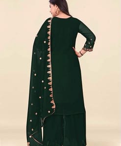 Elegant Deep Green Georgette Sharara Set 7 Elegant Deep Green Georgette Sharara Set