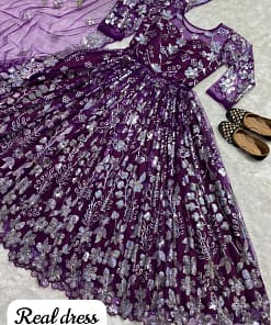 Stunning Purple Net Anarkali Gown 10 Stunning Purple Net Anarkali Gown
