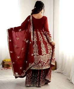 Crunchy Silk Embroidered Sequins Lehenga Set 13 Crunchy Silk Embroidered Sequins Lehenga Set - Image 6