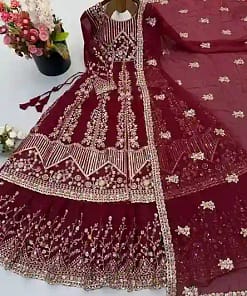 Alternative view of Crunchy Silk Embroidered Sequins Lehenga Set