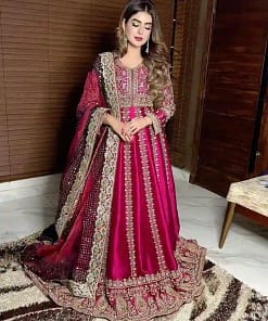 Heavy Sequins Embroidered Chinon Silk Anarkali Gown with Dupatta 19 Heavy Sequins Embroidered Chinon Silk Anarkali Gown with Dupatta - Image 9