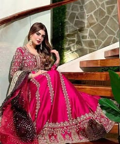 Heavy Sequins Embroidered Chinon Silk Anarkali Gown with Dupatta 16 Heavy Sequins Embroidered Chinon Silk Anarkali Gown with Dupatta - Image 6
