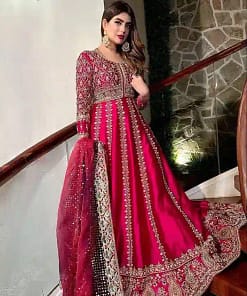 Heavy Sequins Embroidered Chinon Silk Anarkali Gown with Dupatta 15 Heavy Sequins Embroidered Chinon Silk Anarkali Gown with Dupatta - Image 5