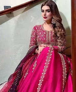 Heavy Sequins Embroidered Chinon Silk Anarkali Gown with Dupatta 14 Heavy Sequins Embroidered Chinon Silk Anarkali Gown with Dupatta - Image 4