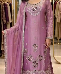 Embroidered Fendy Silk Kurti Sharara Set 19 Embroidered Fendy Silk Kurti Sharara Set - Image 9