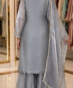 Embroidered Fendy Silk Kurti Sharara Set 12 Embroidered Fendy Silk Kurti Sharara Set - Image 2