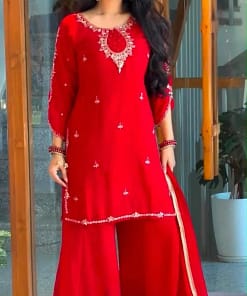 Faux Georgette Palazzo Suit Set 13 Faux Georgette Palazzo Suit Set - Image 4