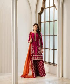 Chinon Embroidered Kurti Palazzo Set 38 Chinon Embroidered Kurti Palazzo Set - Image 17