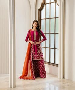 Chinon Embroidered Kurti Palazzo Set 37 Chinon Embroidered Kurti Palazzo Set - Image 16
