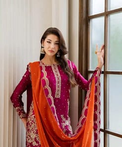 Home 28 Alternative view of Premium Chinon Embroidered Kurti Plazzo Set