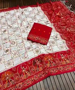 Pure Pashmina Silk Rajwadi Weaving Saree 10 Pure Pashmina Silk Rajwadi Weaving Saree - Image 5