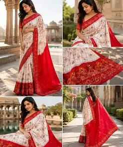 Pure Pashmina Silk Rajwadi Weaving Saree 8 Pure Pashmina Silk Rajwadi Weaving Saree - Image 3