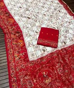 Pure Pashmina Silk Rajwadi Weaving Saree 7 Pure Pashmina Silk Rajwadi Weaving Saree - Image 2