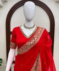 Tibby Silk Thread & Sequins Designer Saree 21 Tibby Silk Thread & Sequins Designer Saree - Image 7