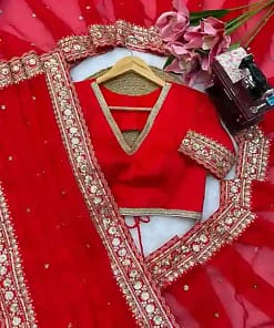 Tibby Silk Thread & Sequins Designer Saree 20 Tibby Silk Thread & Sequins Designer Saree - Image 6