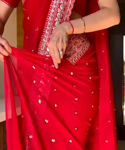 Tibby Silk Thread & Sequins Designer Saree 23 Tibby Silk Thread & Sequins Designer Saree - Image 9