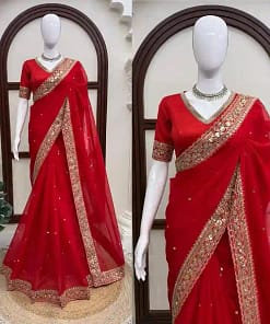 Tibby Silk Thread & Sequins Designer Saree 25 Tibby Silk Thread & Sequins Designer Saree - Image 11