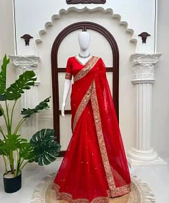 Tibby Silk Thread & Sequins Designer Saree 26 Tibby Silk Thread & Sequins Designer Saree - Image 12