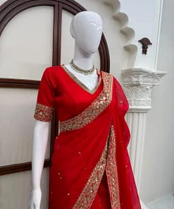 Tibby Silk Thread & Sequins Designer Saree 27 Tibby Silk Thread & Sequins Designer Saree - Image 13
