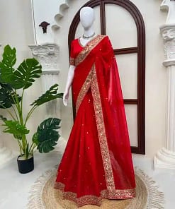 Tibby Silk Thread & Sequins Designer Saree 28 Tibby Silk Thread & Sequins Designer Saree - Image 14