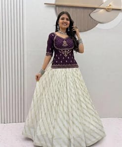 Festival Vichitra Silk Lehenga Choli 12 Festival Vichitra Silk Lehenga Choli - Image 3
