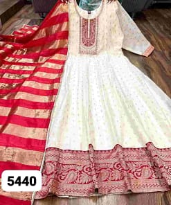 Premium Chanderi Silk Designer Suit with Banarasi Border