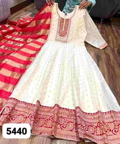 Chanderi Silk Designer Suit with Banarasi Border 10 Chanderi Silk Designer Suit with Banarasi Border - Image 4