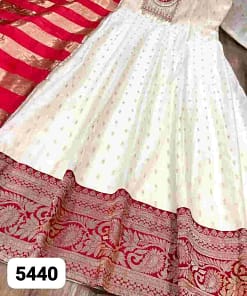 Chanderi Silk Designer Suit with Banarasi Border 12 Chanderi Silk Designer Suit with Banarasi Border - Image 6