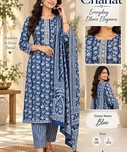 CHAHAT Cotton Embroidered Kurta Set
