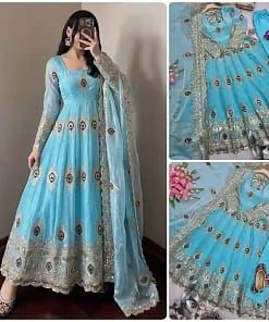 Heavy Fendy Silk Gown Set 42 Heavy Fendy Silk Gown Set - Image 20