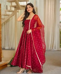 Designer Jacquard Butti Anarkali Set