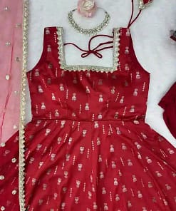 Designer Jacquard Butti Anarkali Set 12 Designer Jacquard Butti Anarkali Set - Image 2