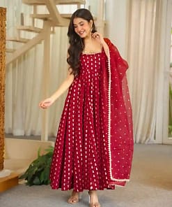 Designer Jacquard Butti Anarkali Set 18 Designer Jacquard Butti Anarkali Set - Image 8