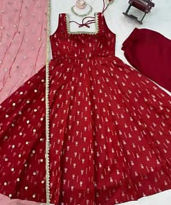 Designer Jacquard Butti Anarkali Set 21 Designer Jacquard Butti Anarkali Set - Image 11