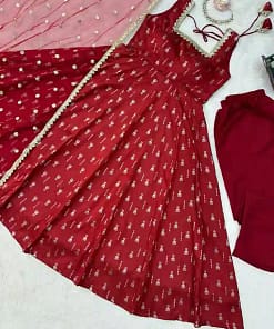 Designer Jacquard Butti Anarkali Set 17 Designer Jacquard Butti Anarkali Set - Image 7