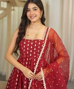 Designer Jacquard Butti Anarkali Set 16 Designer Jacquard Butti Anarkali Set - Image 6