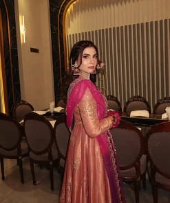 Designer Fendy Silk Anarkali Gown Set with Pant & Dupatta 16 Designer Fendy Silk Anarkali Gown Set with Pant & Dupatta - Image 4