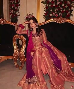 Designer Fendy Silk Anarkali Gown Set with Pant & Dupatta 24 Designer Fendy Silk Anarkali Gown Set with Pant & Dupatta - Image 12