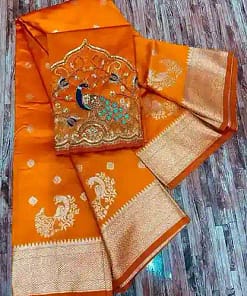 Alternative view of Kalanjali Original Paithani Pure Silk Saree with Handwork