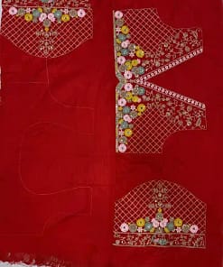 Karva Chauth Red Banarasi Jacquard Silk Saree with Designer Blouse 17 Karva Chauth Red Banarasi Jacquard Silk Saree with Designer Blouse - Image 8