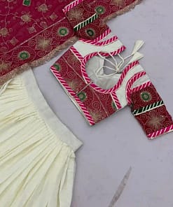 Navratri Roman Silk Heavy Embroidered Lehenga Choli with Dupatta 13 Navratri Roman Silk Heavy Embroidered Lehenga Choli with Dupatta - Image 3