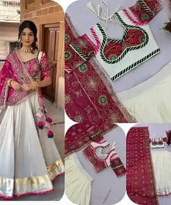 Navratri Roman Silk Heavy Embroidered Lehenga Choli with Dupatta 21 Navratri Roman Silk Heavy Embroidered Lehenga Choli with Dupatta - Image 11