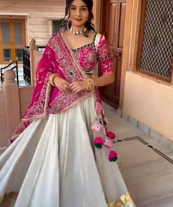 Navratri Roman Silk Heavy Embroidered Lehenga Choli with Dupatta 20 Navratri Roman Silk Heavy Embroidered Lehenga Choli with Dupatta - Image 10