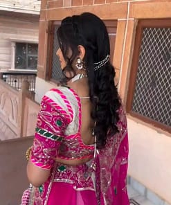 Navratri Roman Silk Heavy Embroidered Lehenga Choli with Dupatta 19 Navratri Roman Silk Heavy Embroidered Lehenga Choli with Dupatta - Image 9